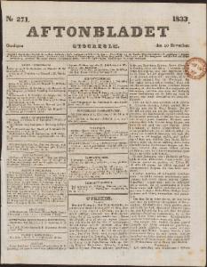Aftonbladet Onsdagen den 20 November 1833