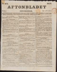 Sida 1 Aftonbladet 1833-11-22