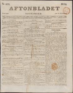 Aftonbladet Torsdagen den 28 November 1833