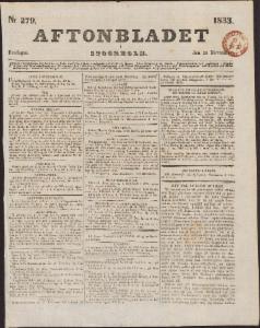 Aftonbladet Fredagen den 29 November 1833