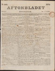 Sida 1 Aftonbladet 1833-12-11