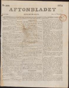 Aftonbladet Torsdagen den 12 December 1833