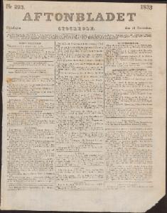 Aftonbladet Måndagen den 16 December 1833