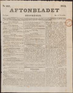 Sida 1 Aftonbladet 1833-12-20