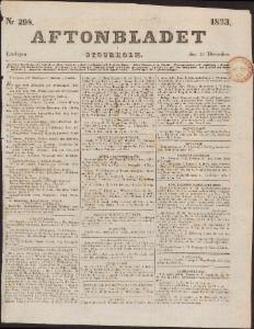 Aftonbladet Lördagen den 21 December 1833
