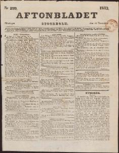 Aftonbladet Måndagen den 23 December 1833