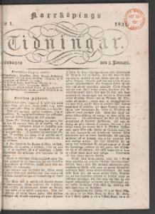 Norrköpings Tidningar Januari 1831
