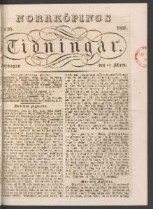 Norrköpings Tidningar Lördagen den 12 Mars 1831