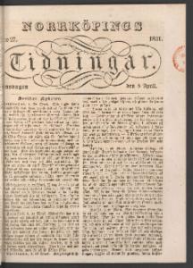 Norrköpings Tidningar Onsdagen den 6 April 1831