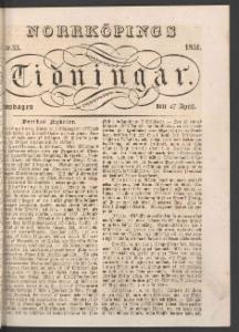 Norrköpings Tidningar Onsdagen den 27 April 1831