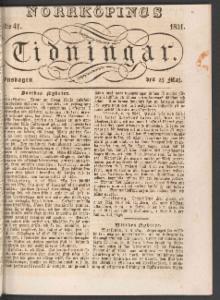 Norrköpings Tidningar Onsdagen den 25 Maj 1831