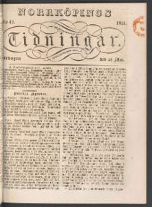 Norrköpings Tidningar Lördagen den 28 Maj 1831