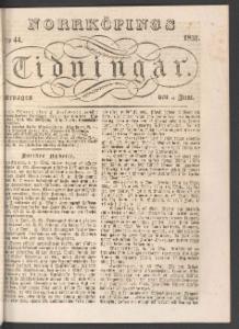 Norrköpings Tidningar Lördagen den 4 Juni 1831