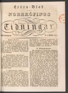 Norrköpings Tidningar Måndagen den 20 Juni 1831