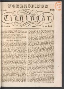 Norrköpings Tidningar Onsdagen den 22 Juni 1831