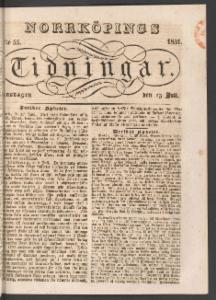 Norrköpings Tidningar Onsdagen den 13 Juli 1831