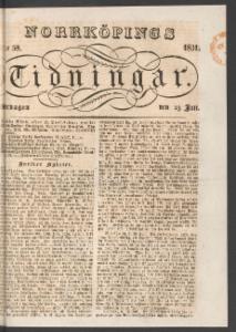 Norrköpings Tidningar Lördagen den 23 Juli 1831