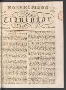 Sida 1 Norrköpings Tidningar 1831-08-24