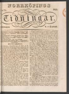 Norrköpings Tidningar Lördagen den 10 September 1831