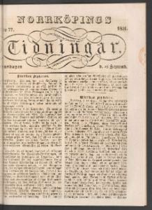 Sida 1 Norrköpings Tidningar 1831-09-28