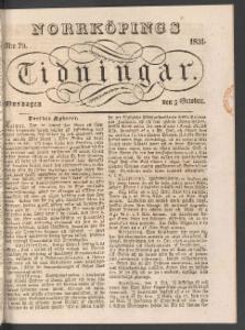Norrköpings Tidningar Onsdagen den 5 Oktober 1831