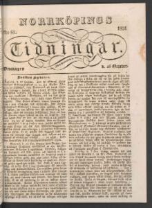 Norrköpings Tidningar Onsdagen den 26 Oktober 1831