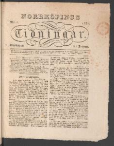 Norrköpings Tidningar Januari 1832