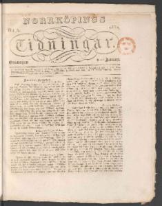 Sida 1 Norrköpings Tidningar 1832-01-18