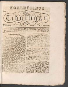 Norrköpings Tidningar Onsdagen den 29 Februari 1832