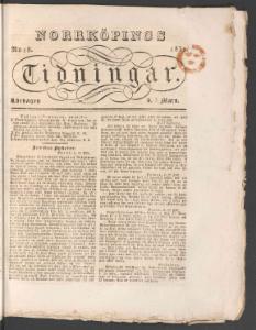 Norrköpings Tidningar Mars 1832