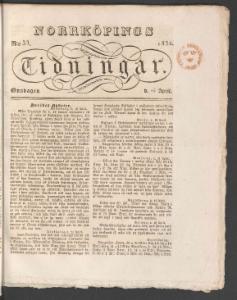 Norrköpings Tidningar Onsdagen den 25 April 1832