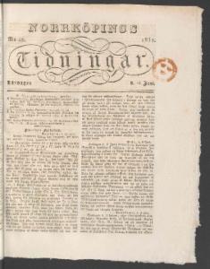 Norrköpings Tidningar Lördagen den 16 Juni 1832