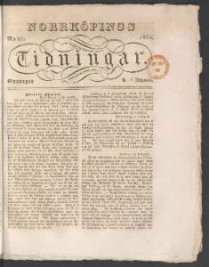 Sida 1 Norrköpings Tidningar 1832-08-15