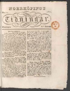 Norrköpings Tidningar Onsdagen den 5 September 1832