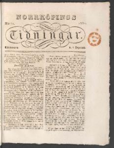Norrköpings Tidningar Lördagen den 8 September 1832