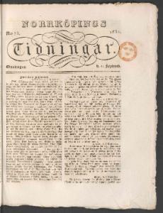 Norrköpings Tidningar Onsdagen den 12 September 1832