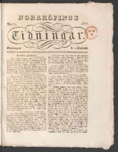 Norrköpings Tidningar Onsdagen den 19 September 1832