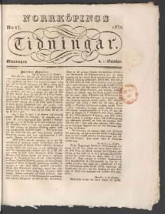 Norrköpings Tidningar Onsdagen den 17 Oktober 1832
