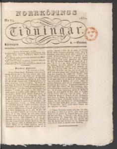 Norrköpings Tidningar Lördagen den 20 Oktober 1832