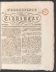 Norrköpings Tidningar Lördagen den 24 November 1832