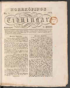 Norrköpings Tidningar Onsdagen den 9 Januari 1833