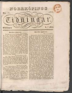 Norrköpings Tidningar Onsdagen den 8 Maj 1833