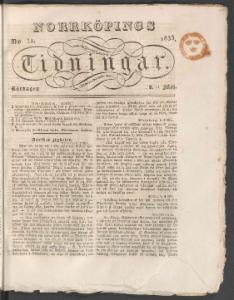Sida 1 Norrköpings Tidningar 1833-05-11