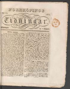 Norrköpings Tidningar Onsdagen den 28 Augusti 1833