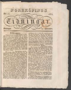 Sida 1 Norrköpings Tidningar 1833-11-27