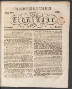 Norrköpings Tidningar Onsdagen den 18 December 1833