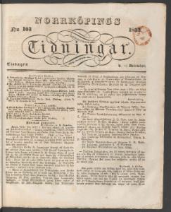 Norrköpings Tidningar Tisdagen den 24 December 1833