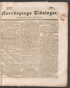 Norrköpings Tidningar Februari 1840