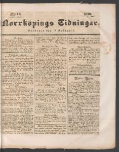 Norrköpings Tidningar Onsdagen den 12 Februari 1840