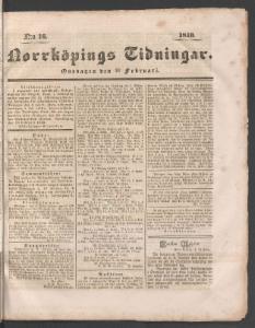 Norrköpings Tidningar Onsdagen den 26 Februari 1840